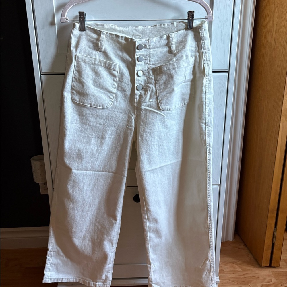Amazon White Flare Wide Leg Jeans Lightweight